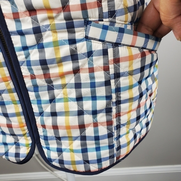 Talbots Plaid Quilted Vest Colorful Zip Up S - Picture 5 of 9